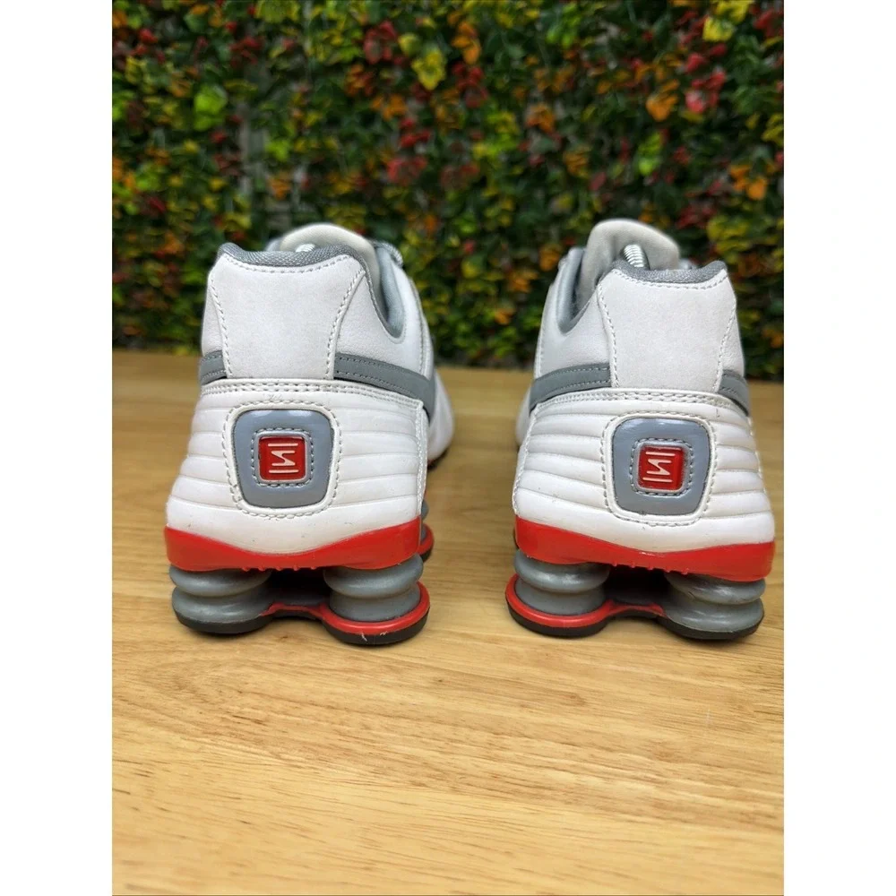 Nike Shox‎ Junior Running Shoes Sneakers White Gray Red 454340-107 Mens 9 2014